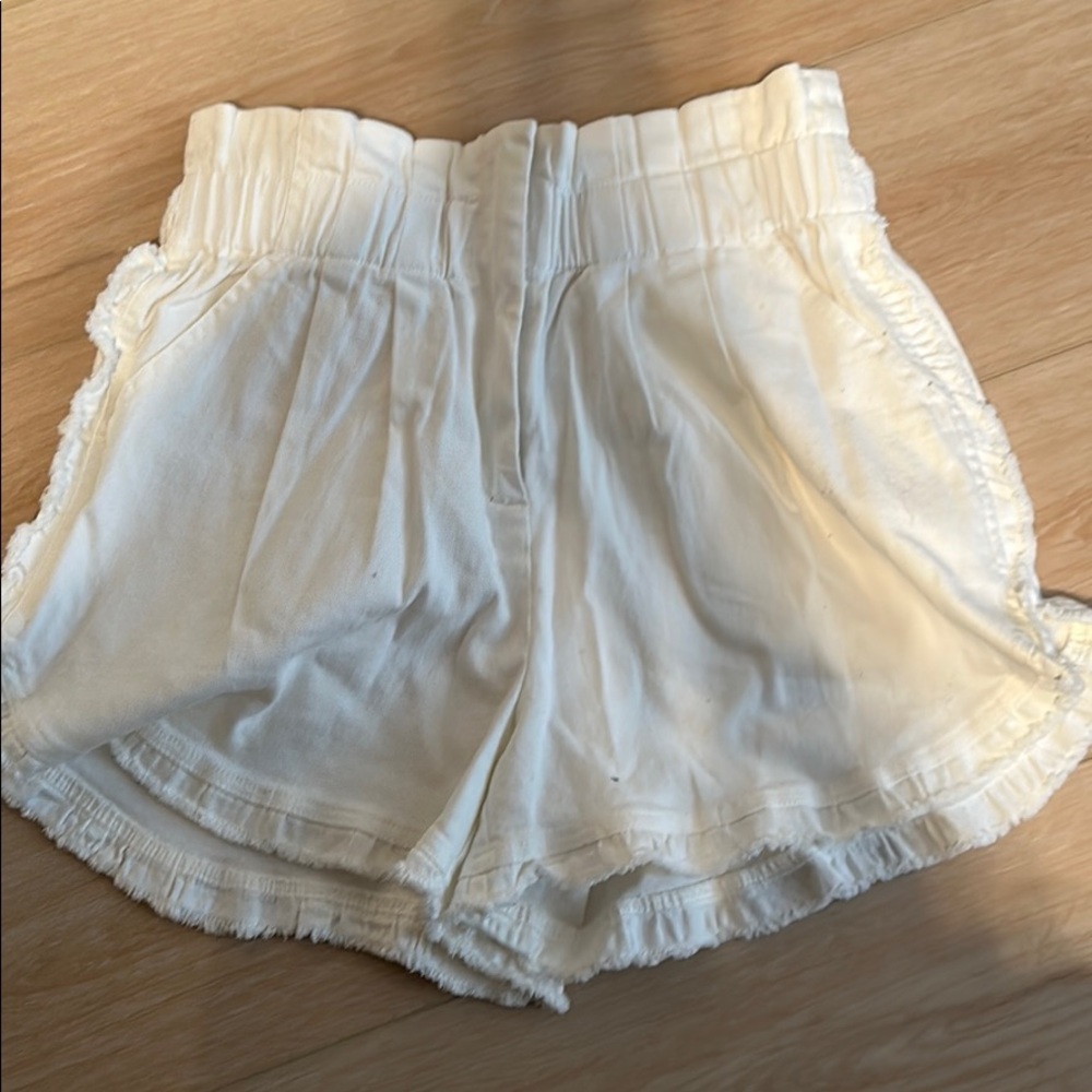 White Ruffle Shorts - Picture 2 of 8